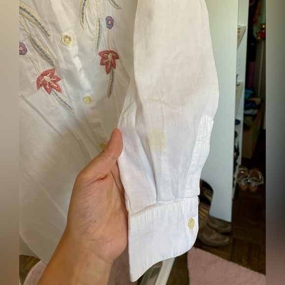 ETRO embroidered floral cotton button-down blouse - Picture 3 of 6